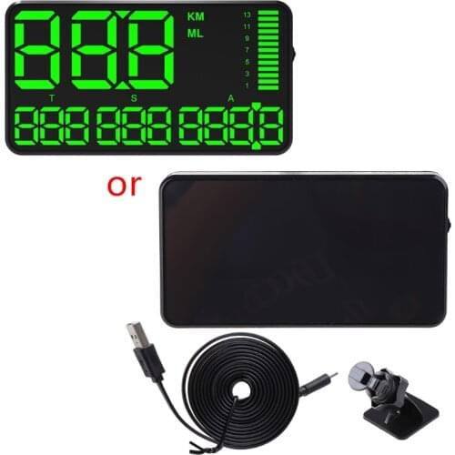 C90 Car HUD Head Up Display GPS Speedometer Speed Display KM/H MPH For Car Bike Motorcycle GPS Overspeed Alarm T3EF