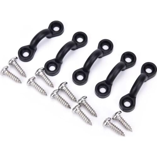 C-Shaped Nylon Bungee Tie Down Pad Eye with 20 Screws for Boat Kayak Deck Loops Deck Rigging Kit Boat Kayak Accessory 10pcs/Set