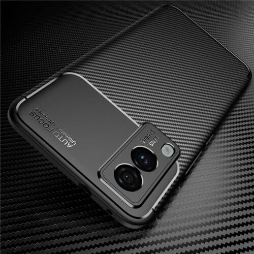 For VIVO V21e Case Soft Silicon Cover Carbon Fiber TPU Shockproof Case For VIVO V21E 5G v21