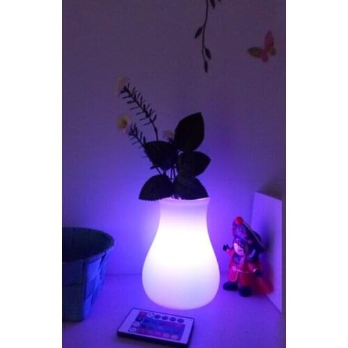 D7.5*D12*H15cm Glowing Plant Vase 16 Colorful Change LED Flower Planter Pots with Portable Hanging Stainless Steel 20pcs/lot