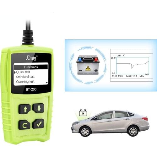JDiag BT200 12V For Car/Truck/Motorcycle Car Bettery Tester Diagnostic Tool Automotive 12V Battery Analyzer OBD Code Reader Tool