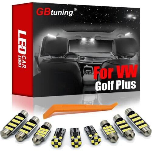 GBtuning Canbus No Error LED 15PCS For VW Golf Plus (2005-2008 2009) Vehicle Bulb Accessories Interior Reading Room Light Kit