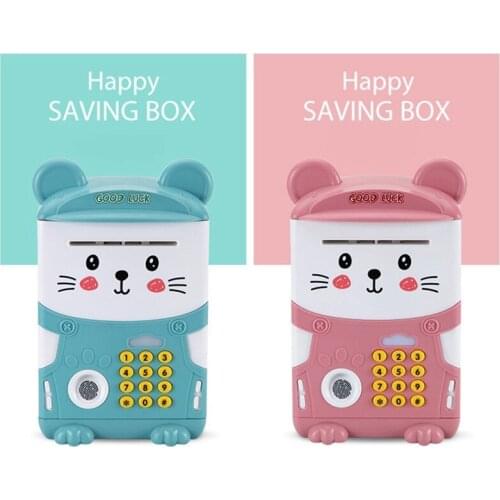 Hot YO-Electronic Piggy Bank,ATM Password Saving Bank for Kids,Simulate Fingerprint Automatic Scroll Paper Money Coin Bank