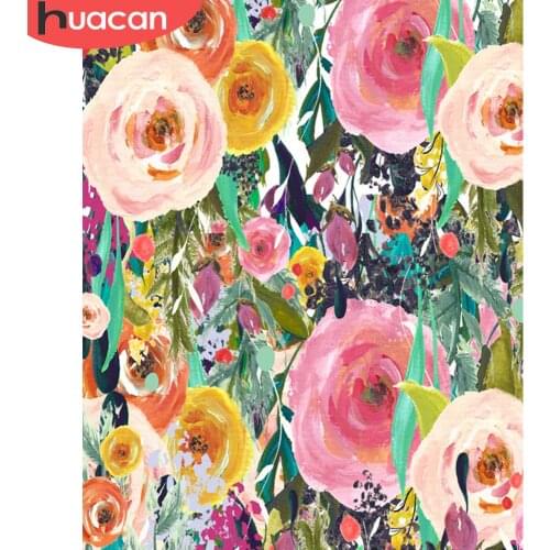 HUACAN Paint By Number Rose Drawing On Canvas Gift DIY Pictures By Numbers Flower Kits Hand Painted Painting Art Home Decor