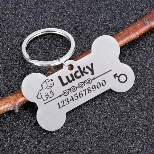 Engraved Pet Name Tel Gender Anti-lost ID Tags for Cat Puppy Dog Anti-lost Nameplate Pendant Dog Collar Accessories Dog ID Tag
