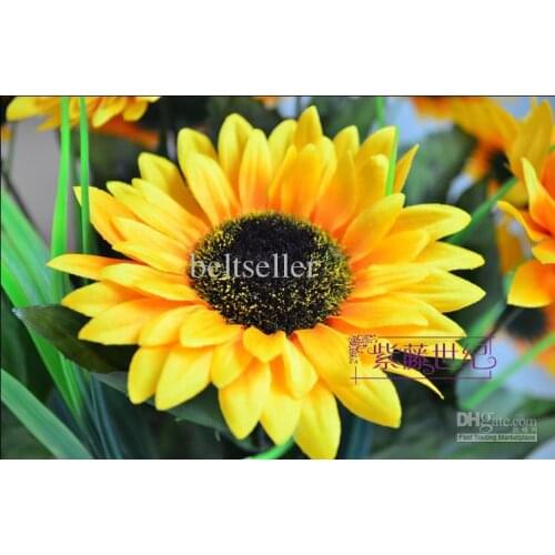 2020 Artificial Silk Simulation Sunflower Bush Fake Daisy Bouquet 14 heads Sunflowers Artificial Silk Flowers Home Decoration