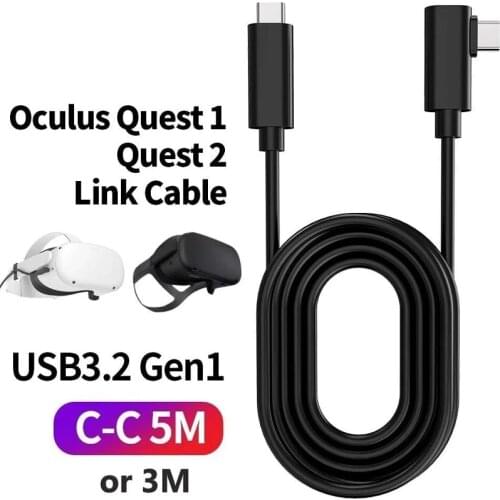 For Oculus Quest 2 Link Cable USB 3.2 Gen 1 for Oculus Link Cable Type C Data Transfer Quick Charge 3M 5M Steam VR Accessories