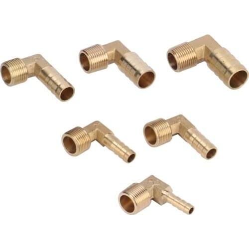 Brass Barbed Pipe Fitting Elbow Connector 6mm 8mm 10mm 12mm 14mm 16mm to 3/8" BSP Male Thread Coupling Connector Joint Adapters