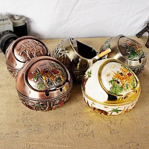 Metal Elephant Spherical Ashtray Decoration Creative Crafts Zinc Alloy High Grade Decoration