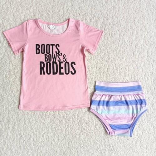 Cute Bummies Set 2PCS Infants Newborn Baby Girls Children Clothes Short Sleeve Shirt and Shorts Boutique Summer Outfits
