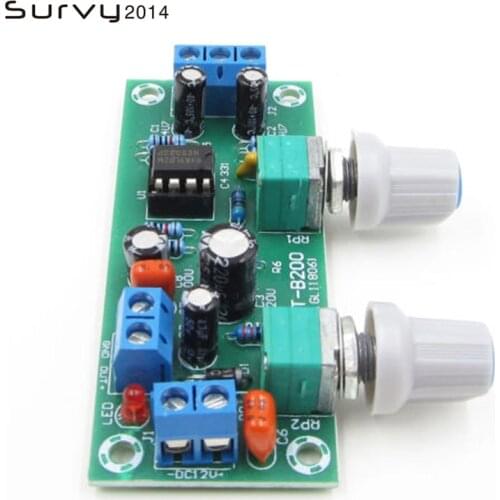 DC 12V 24V Low-pass Filter NE5532 Bass Tone Subwoofer Pre-Amplifier Preamp Board Low Pass Filter LPF