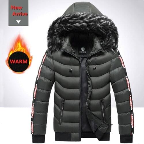 New Winter Jacket Men Fur Collar Hooded Parka Men Warm Windproof Winter Coat Men Thicken Zipper Mens Windbreaker Jackets L-5XL