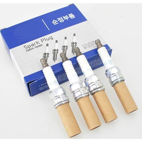 New Genuine 4PCS Iridium Spark Plug 18855-10080 For Hyundai Elantra I20 I30 Genesis IX25 Creta Kia Borrego Carens
