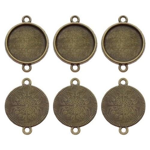 10pcs/lot oval antique Bronze Cabochon Base Tray Bezels Blank Setting Supplies For Jewelry Making Findings Connecting bracelet