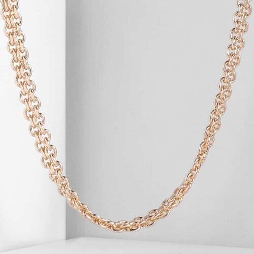 5mm Womens Girls Necklaces 585 Rose Gold Filled Braided Weaving Bismark Link Chain Necklace Fashion Jewelry 20inch 24inch CN05
