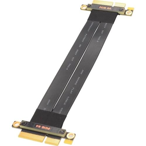 PCIe3.0 X4 To X4 Flexible Extension Cable Goldfinger Male Connector Signal Direct Docking Jumper Riser Cable Full Speed PCI-E 4X