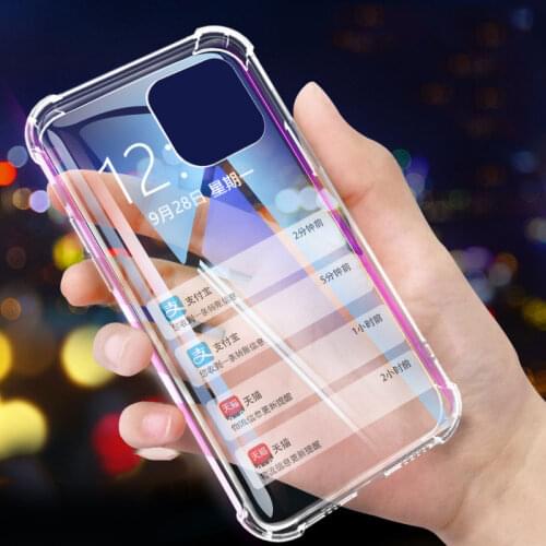 Shockproof Phone Cases For iPhone 11 12 Pro X Xs Max XR Back Cover For iPhone 6 6S 7 8 Plus SE 2020 Transparent Silicone Case