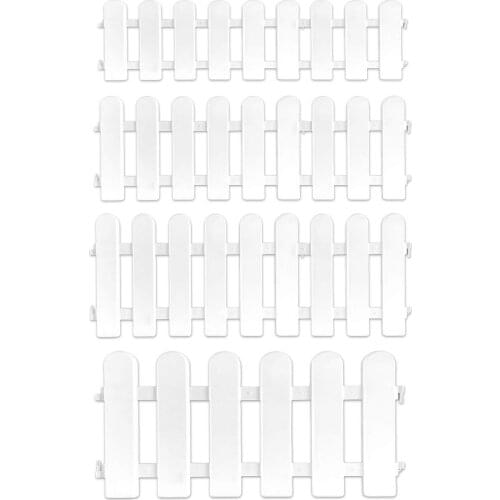 Garden Fence DIY Picket Fence Easy to Install Garden Decor White non-toxic durable odorless not perishable Garden Decoration