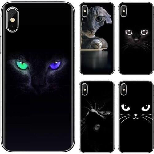 Staring-Eyes-C-Cute-Black-Cat Silicone Phone Cover For Xiaomi poco X3 nfc F2 Pro M3 Mi 5X 6X Max Mix 1 2 2S 3 Mi5 Mi6 Mi3 Mi4
