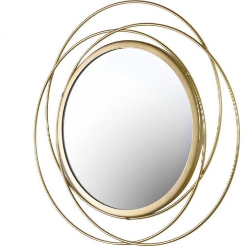 Classic Hanging Wall Mirror Geometric Durable Metal Frame Wall Mount Mirror For Party Wedding Gift Bathrooms Bathroom Decor