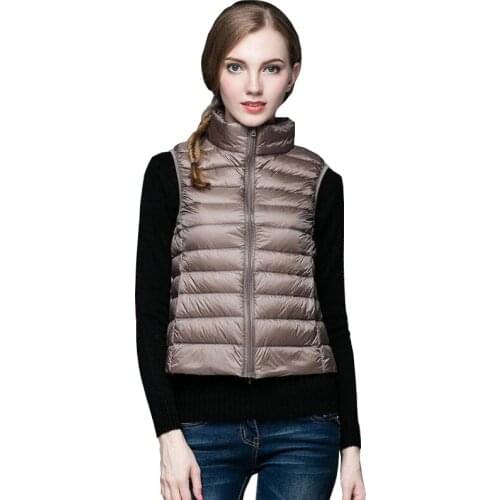 Women Elegant Large Size Loose Vest 2021Autumn Winter Ladies Vest Jacket New Female Fashion Thin Light Warm Down Vest Coat OK898