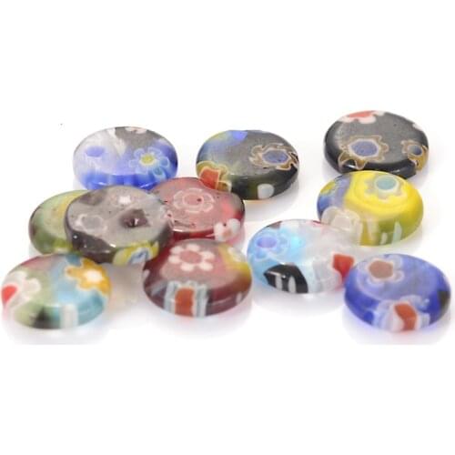 10x Handmade Lampwork Chamilia Millefiori Glass Beads For Diy Jewelry Making Accessories
