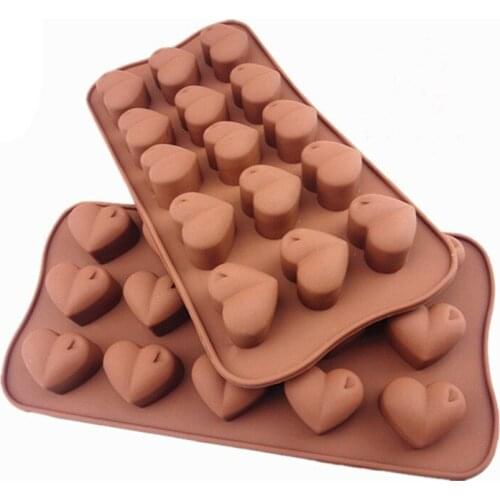 15 Silicone Heart Cake Mold Candy Chocolate Ice Mold Baking Pastry Tool Bakeware Kitchen Decorating Supplies Accessories