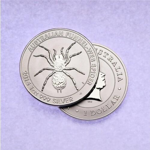 2015 Perth Mint Australian 1oz Funnel Web Spider Silver Coin Exquisite replica Decorations Crafts Gifts, Non-Magnetic