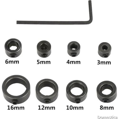 3-16MM 8/16PCS Woodworking Drill Locator Drill Bit Depth Stop Collars Ring Positioner Drill Locator Ring Household Wooden Tools
