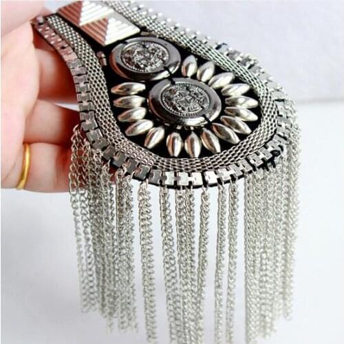 60pcs/30pairs Tassel Metal Epaulette Handmade Suit Shoulder Strap Tassel Rivet Epaulet Epaulette Stage Jewelry Wholesale