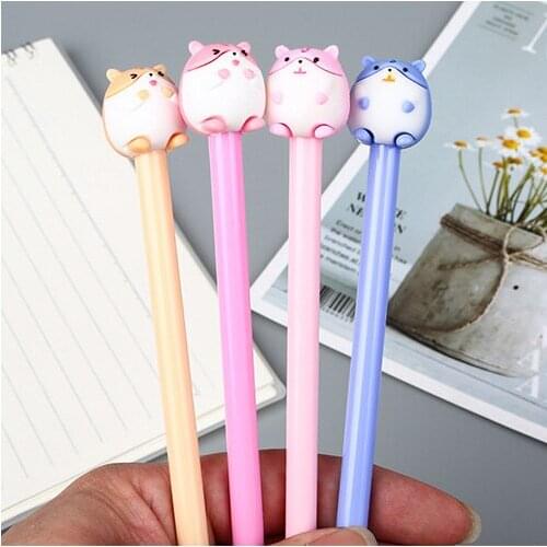 60pcs kawaii gel ink pen lot mixed cartoon hamster pens for school office supplies korean cute stationery kids students caneta