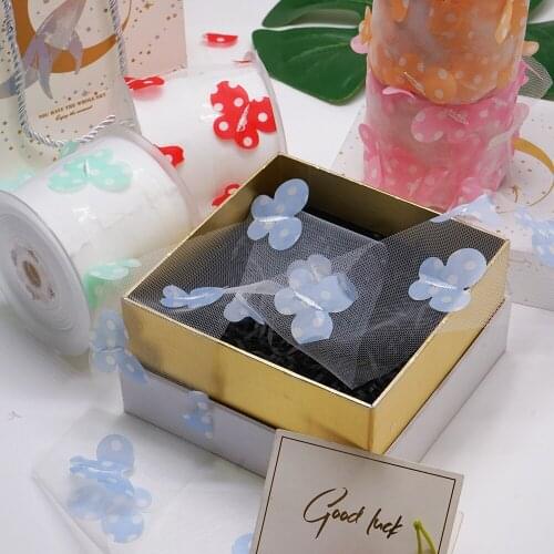 75mm 25Yard Golden Dotted Tulle Glitter Ribbon Organza Mesh Fabric Belt DIY Craft Accessories Hair Clip Bow Cake Topper Supplies