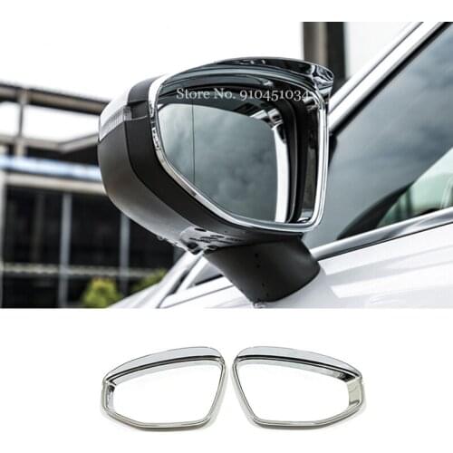ABS Chrome For Audi A3 2020 2021 Accessories LHD Car rearview mirror block rain eyebrow Cover Trim Sticker Car Styling 2pcs