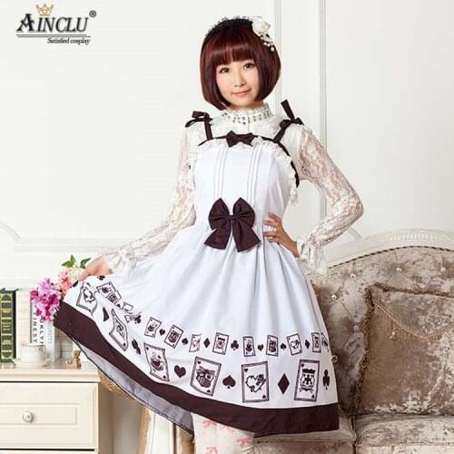 Ainclu Sweet Womens Light Brown Polyester Original Sweet Suspenders Princess Lolita Dress
