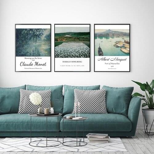 Albert Marquet Claude Monet Classic Landscape Art Painting Museum Exhibition Poster Canvas Print Wall Picture Living Room Decor