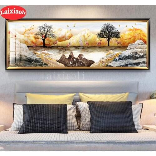 5D DIY Diamond Painting abstract deer forest landscape Full Square Round Drill Embroidery Cross Stitch 5D icon Home Decor mosaic