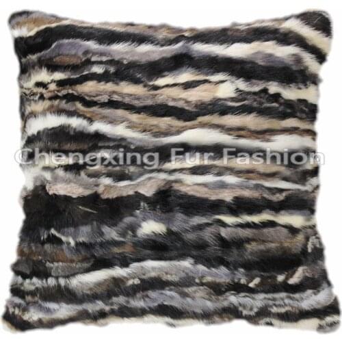 FREE SHIPPING CX-D-115C New Products Mixed Mink Fur Patchwork Sofa Fur Cushion Cover Cushion Pillow Case Decorative Pillowcases