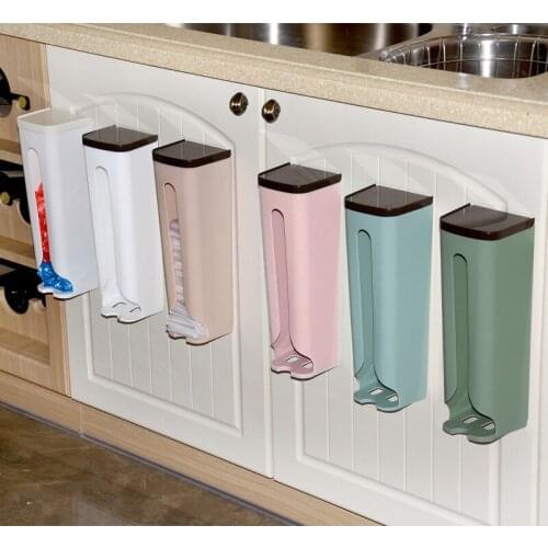 Household Garbage Bag Box Kitchen Wall-mounted Removable Garbage Bag Box Bathroom Wall-mounted Storage Box Rack