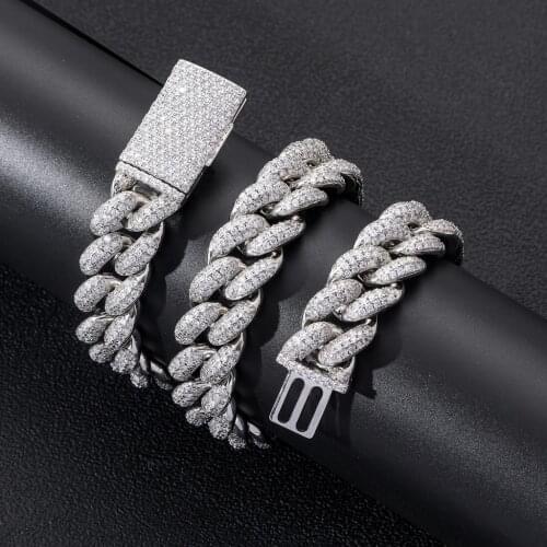 Iced Out Bling 20mm CZ Heavy Chunky Cuban Link Chain Necklace Gold Silver Color 5A Zircon Choker Hip Hop Fashion Women Jewelry