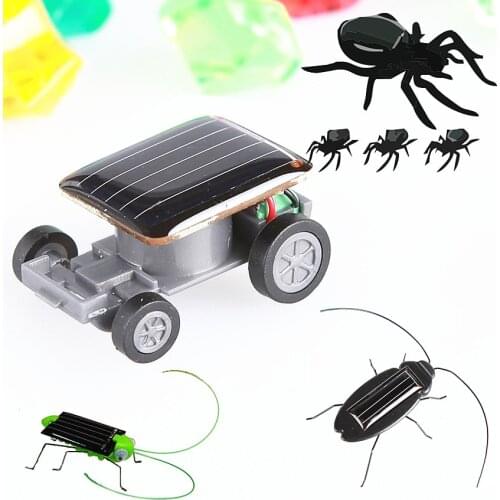 Kids Solar Energy Toys Power Robot Bug Grasshopper Cartoon Crazy Cockroach Car Model Educational Gadget Toy For Children