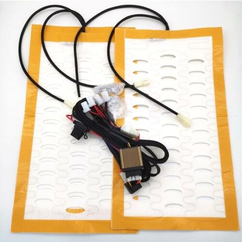 For Car 2 Seat 12V Carbon Fiber Heater Kit 5 Levels Control Winter Warmer Seat pads