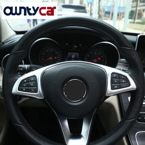 For Mercedes Benz C GLC E Class W205 W213 C200 GLC260 2016 2017 Car Styling ABS Chrome Steering Wheel Decoration Frame Trim