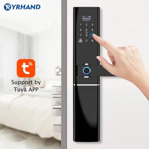 WiFi Fingerprint Door lock, Waterproof Electronic Door Lock Intelligent Biometric Door Lock Smart Fingerprint Lock With Tuya App