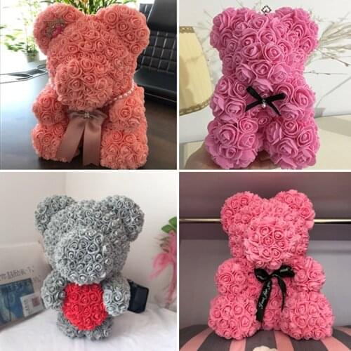 Artificial Flower Head Polystyrene Styrofoam Modeling Foam Bear Rose For Wedding Valentines Day Gift Birthday Party Decoration