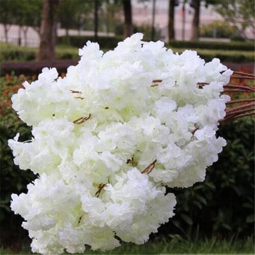 Artificial Cherry Blossom Fake Flower Garland White Pink Red Purple Available 1 m length/pcs for Wedding DIY Decoration