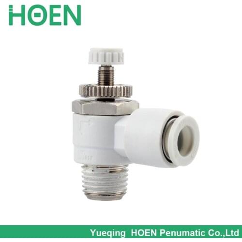 AS Series Elbow Type Speed Controller with One-touch Fitting Pneumatic Quick Connector AS1201F-M3-04 AS1201F-M5-04 AS1201F-M5-06