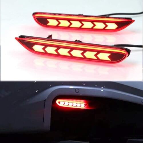 Red LED Rear Bumper Reflectors Fog Brake Tail Light Lamps Accessories Kit for Nissan X-Trail Infiniti Q50L Q70 QX30 Q60