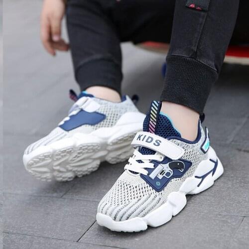 RECOISIN 2020 Kids Sport Shoes For Boys Breathable Mesh Sneakers Boys Casual Lace-Up Trainers Children Sneakers Sport Shoes Boys