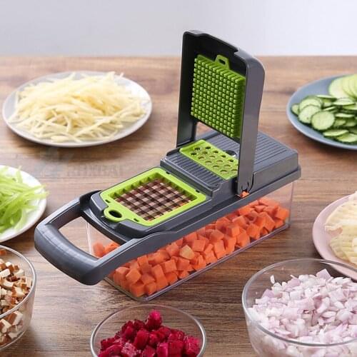 Multifunctional Vegetable Cutter Fruit Slicer Potato Peeler Carrot Grater Garlic Press Drain Basket Kitchen Tools Accessories