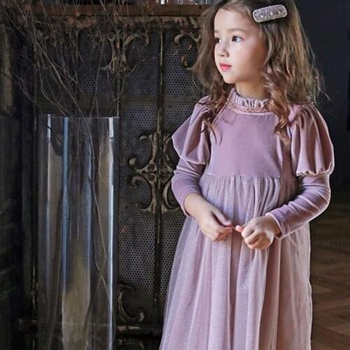 2020 New Spring Autumn Long Baby Princess Dress 2-14Y Child Girls Dresses Long Sleeve Big Children Clothing Party Dresses CL447